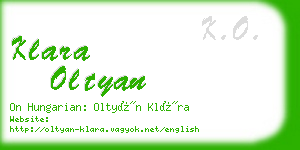 klara oltyan business card